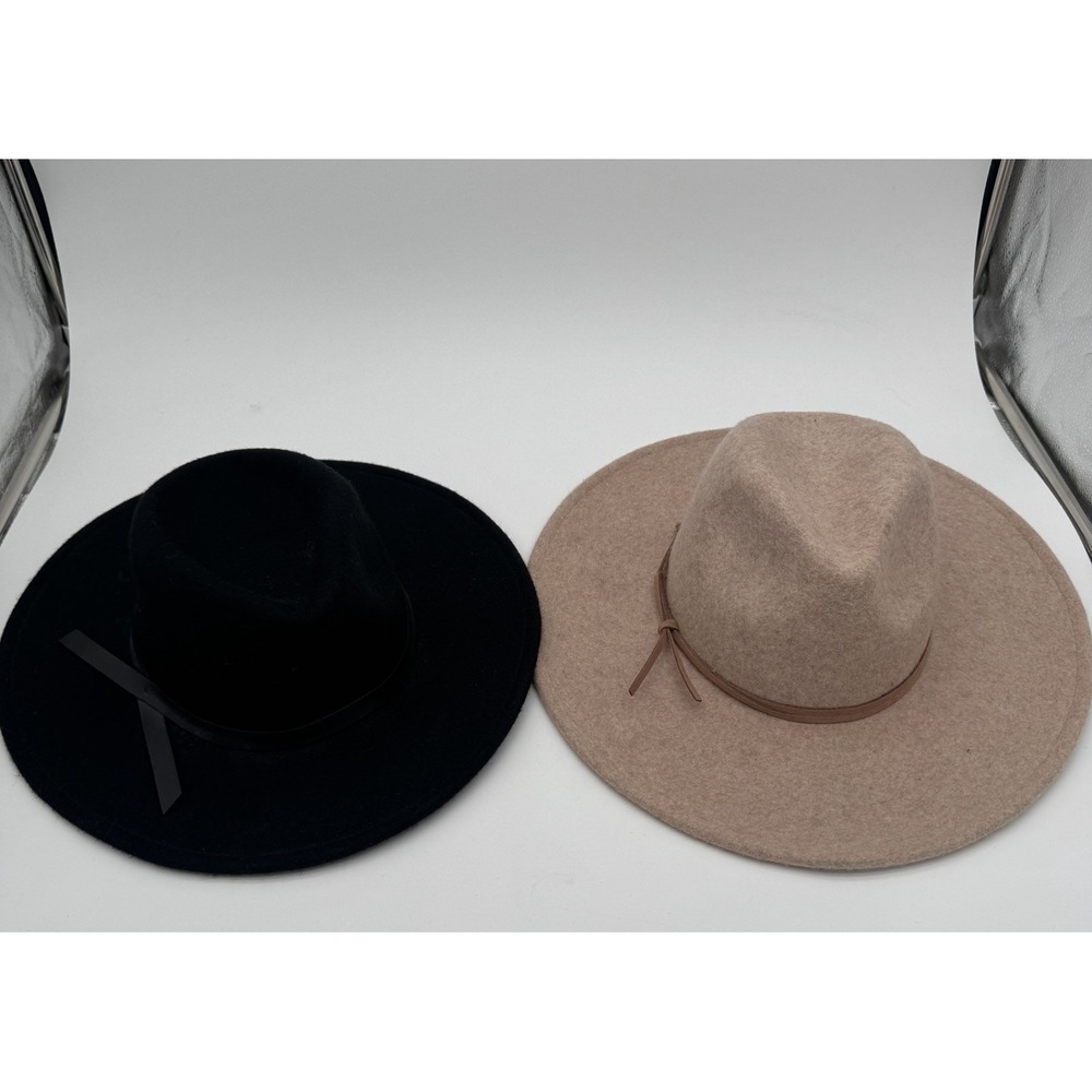 Universal‎ Thread Wool Wide Brim Hat Lot 2 Fedora Rancher Boho Fall